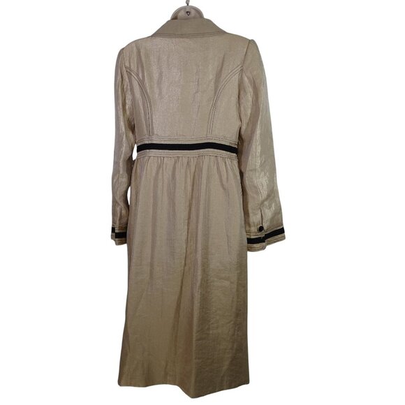 To The Max Gold Double Breasted Midi Dress Women Size S Pockets Collared - Picture 5 of 14